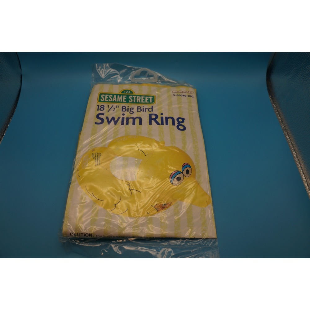 Sesame Street Big Bird 18.5" Swim Ring Inflatable Pool Toy Vintage 2003 Rand NEW